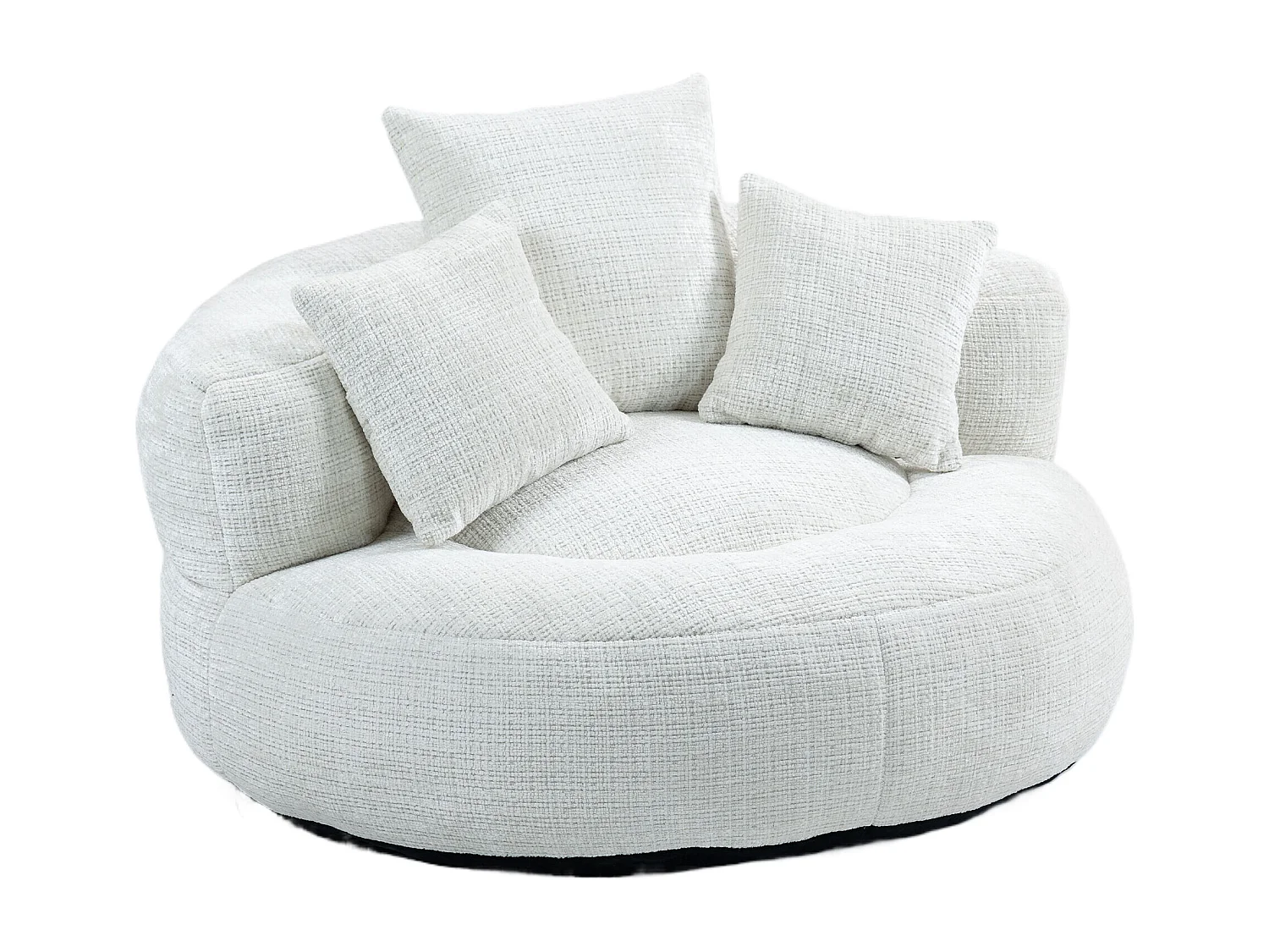 Fauteuil poire avec 3 coussins - Pour adulte et enfant - Chenille beige, sans montage