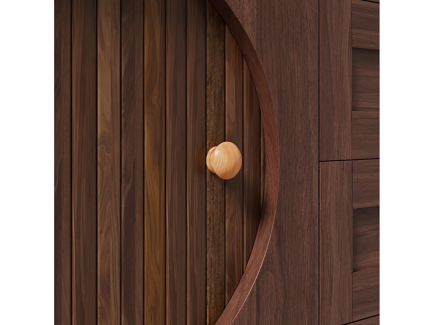 Moderner TV-Schrank aus Holz - 170x39,5x46 cm - mit 2 Schubladen und 2 Schiebetüren - Holzoptik - MDF - Braun