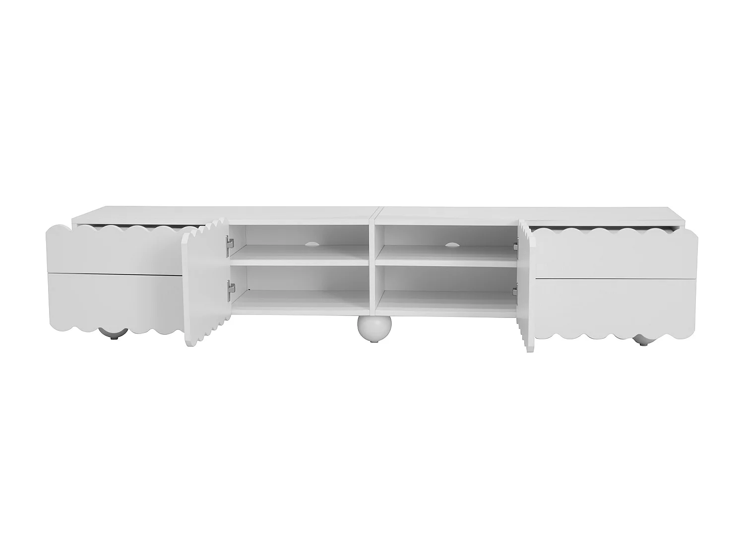 Meuble TV avec 4 tiroirs et 2 portes - Blanc 175 x 38 x 37 cm