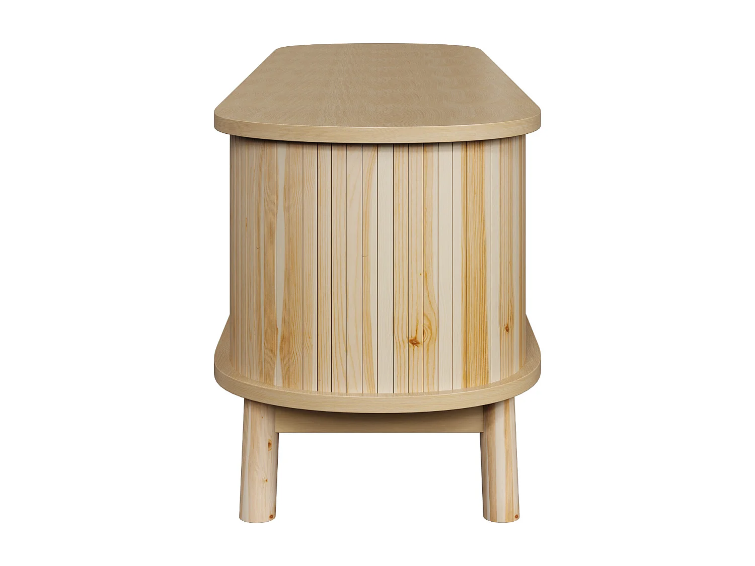 TV-Schrank aus Rattan 165x37x46 cm - 2 Türen und 1 Schublade aus Rattan - Landhausstil - MDF - Natur