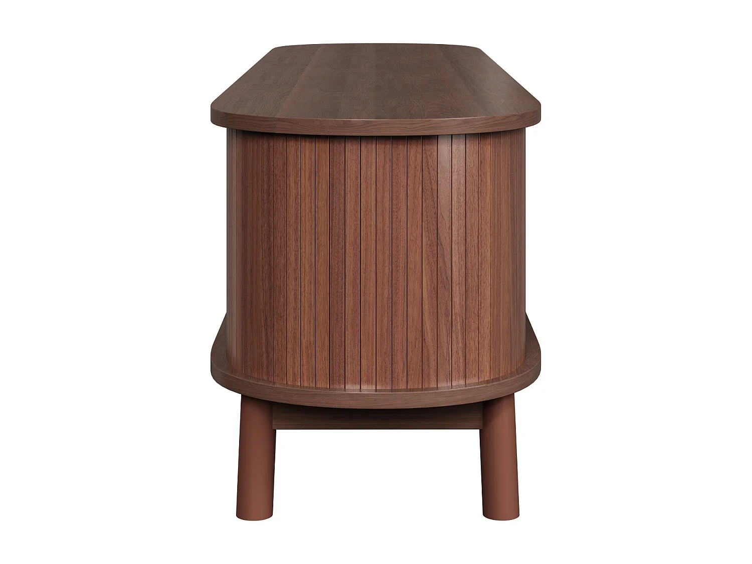 TV-Schrank aus Rattan 165x37x46 cm - 2 Türen und 1 Schublade aus Rattan - Landhausstil - MDF - Braun