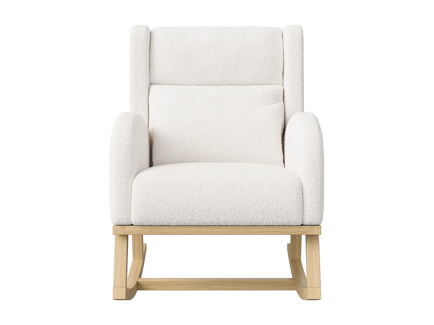 Fauteuil à bascule avec poches latérales et soutien lombaire - Polaire Teddy - Blanc