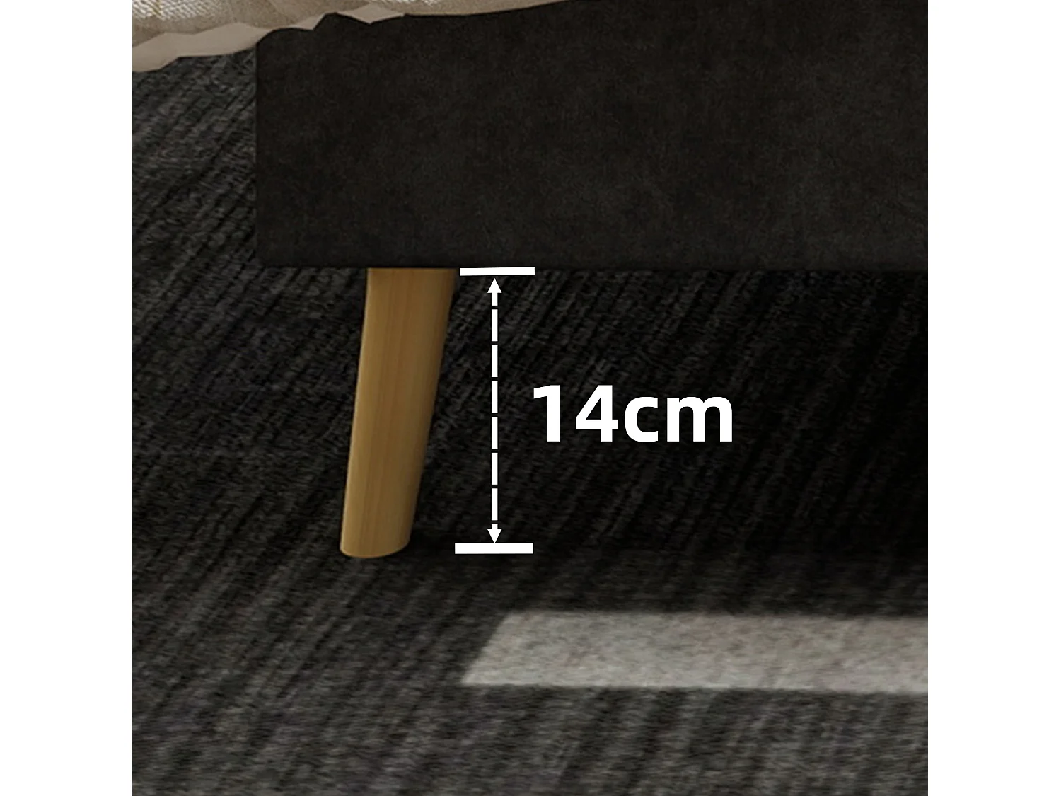 Lit rembourré 160x200cm avec tête de lit - Lit adulte en velours - Gris