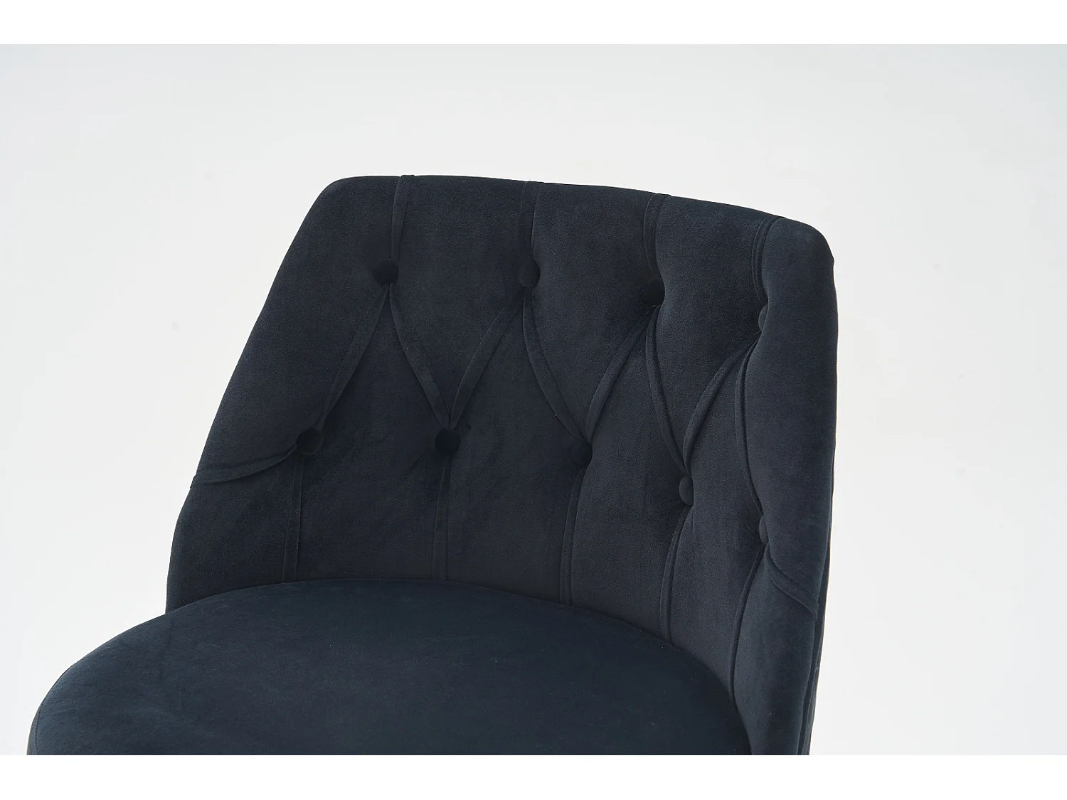 Lot de 2 tabourets de bar - avec dossier et repose-pieds - hauteur réglable - velours - noir