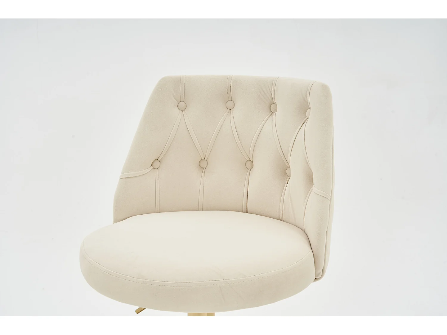 Lot de 2 tabourets de bar - avec dossier et repose-pieds - hauteur réglable - velours - beige