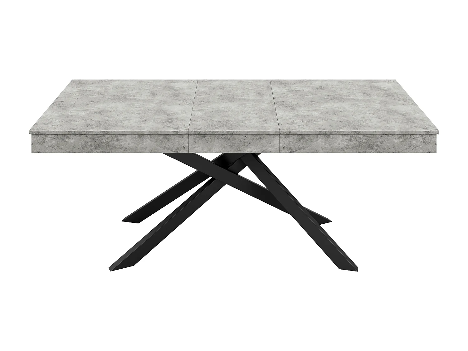 Table à manger rectangulaire extensible 140/180x80x76 cm - Pour 6 à 8 personnes - Plateau épais - Pieds en métal - Gris