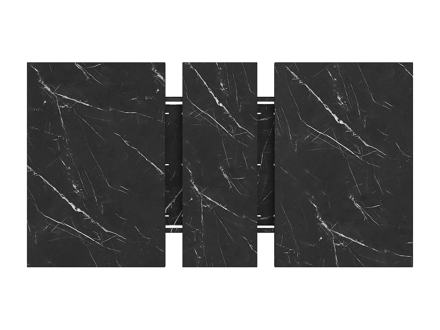 Table à manger extensible avec rangement - Effet marbre noir