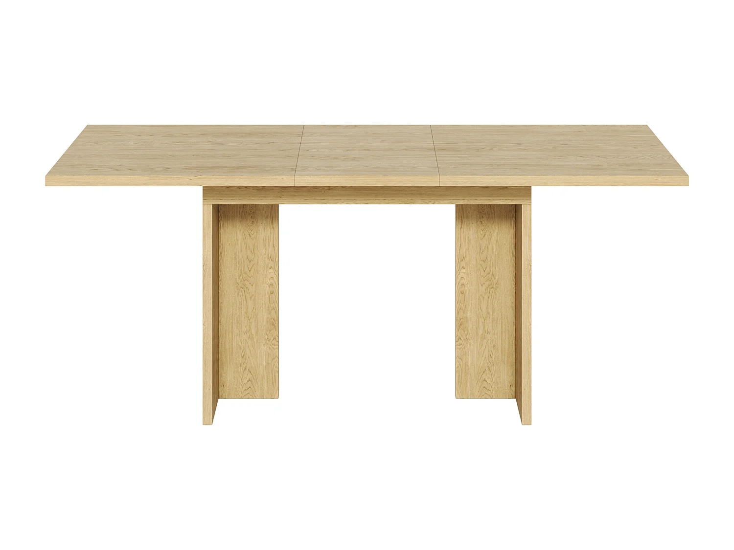 Table à manger rectangulaire extensible 140/180x80x75 cm - Pour 6 à 8 personnes - Plateau épais - Style minimaliste - Naturel