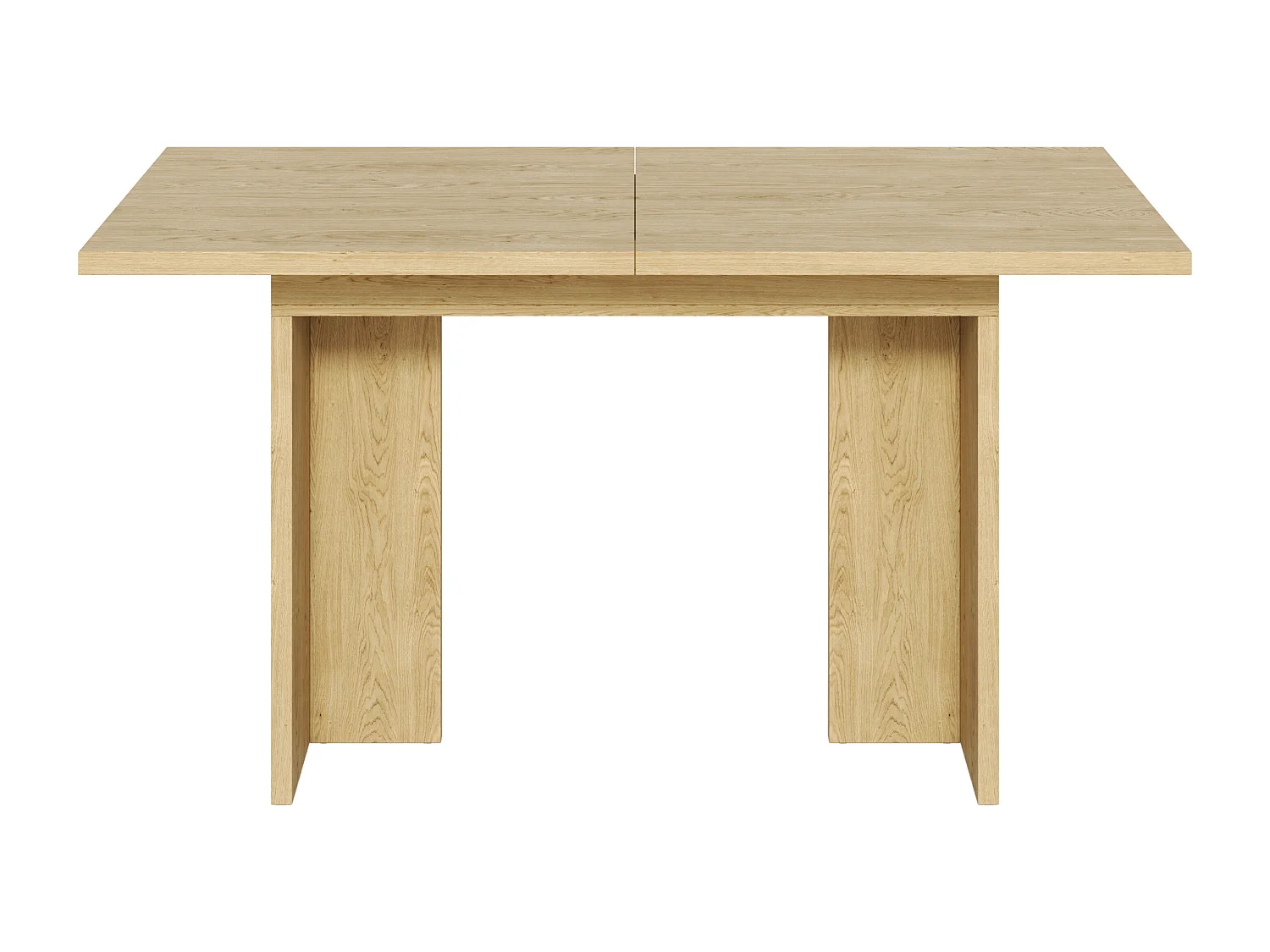 Table à manger rectangulaire extensible 140/180x80x75 cm - Pour 6 à 8 personnes - Plateau épais - Style minimaliste - Naturel