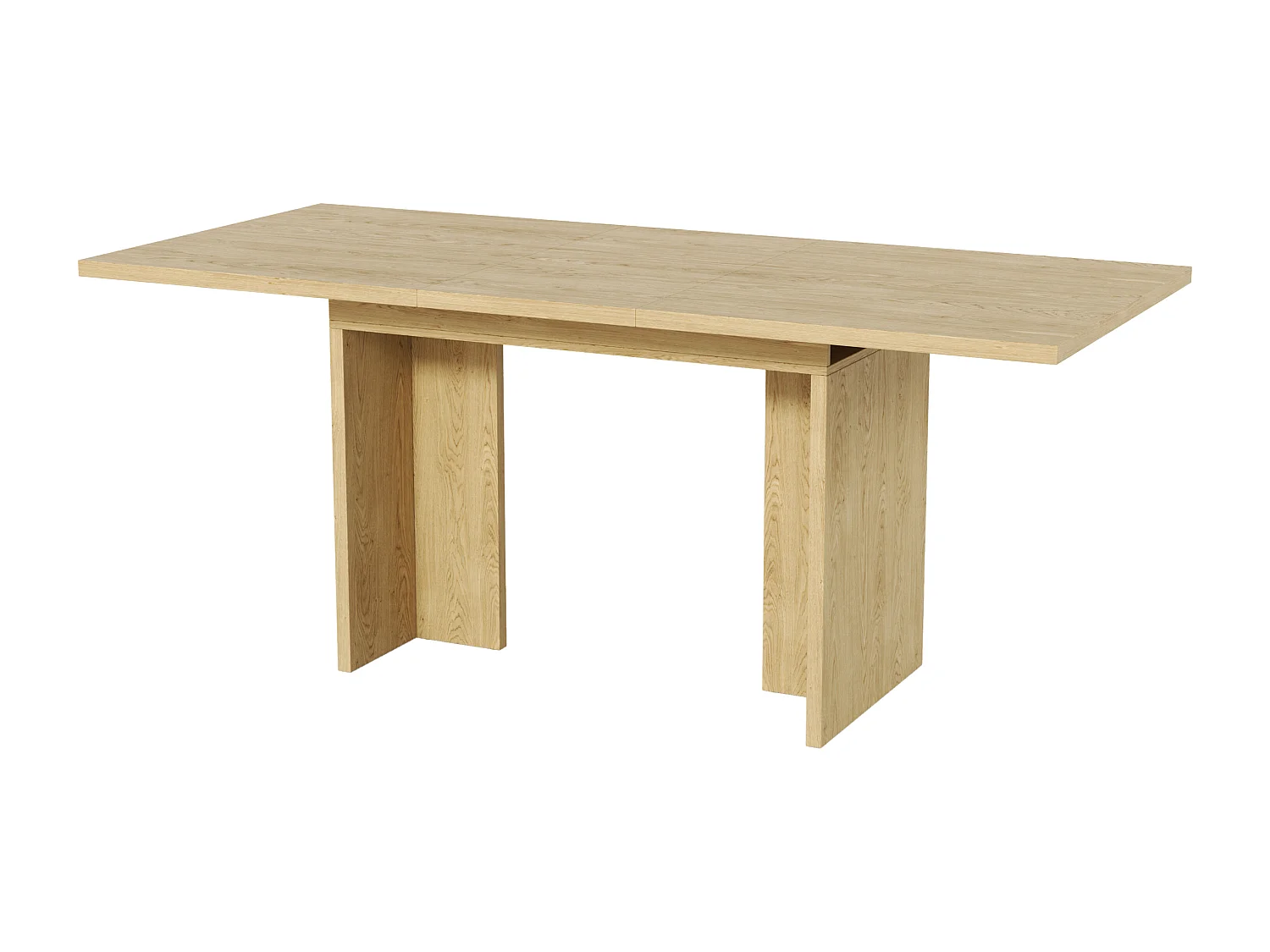 Table à manger rectangulaire extensible 140/180x80x75 cm - Pour 6 à 8 personnes - Plateau épais - Style minimaliste - Naturel