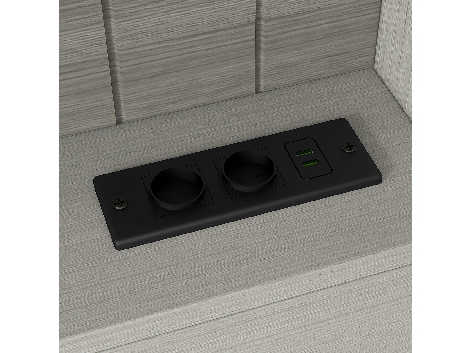 Canapé-lit en bois pour enfant - 90 x 200 cm - avec étagère de rangement + 3 tiroirs + Leds - MDF + contreplaqué - gris