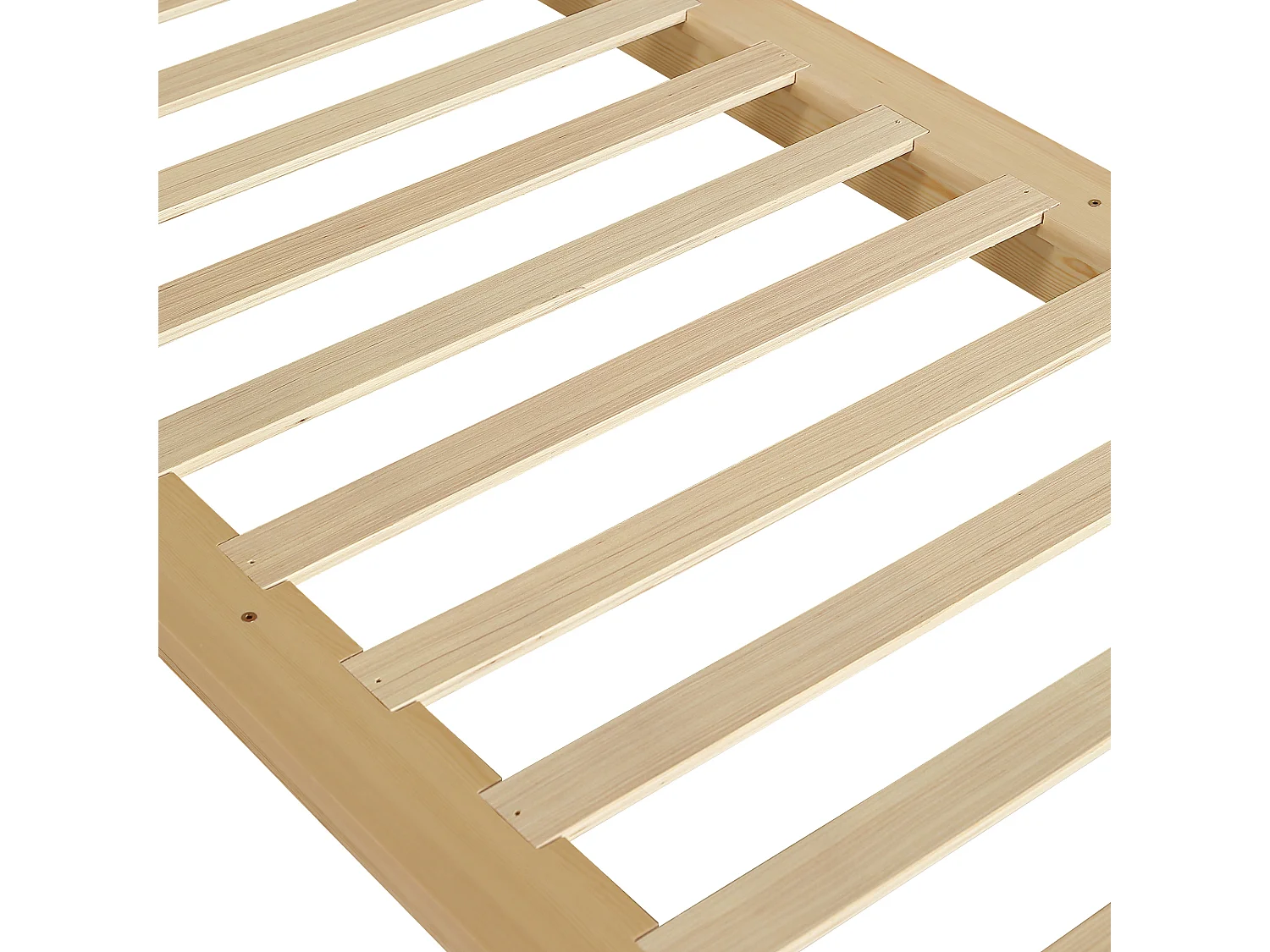 Lit simple 90x200cm - tête de lit rembourrée amovible - bois massif + éponge + contreplaqué - Naturel (matelas non inclus)