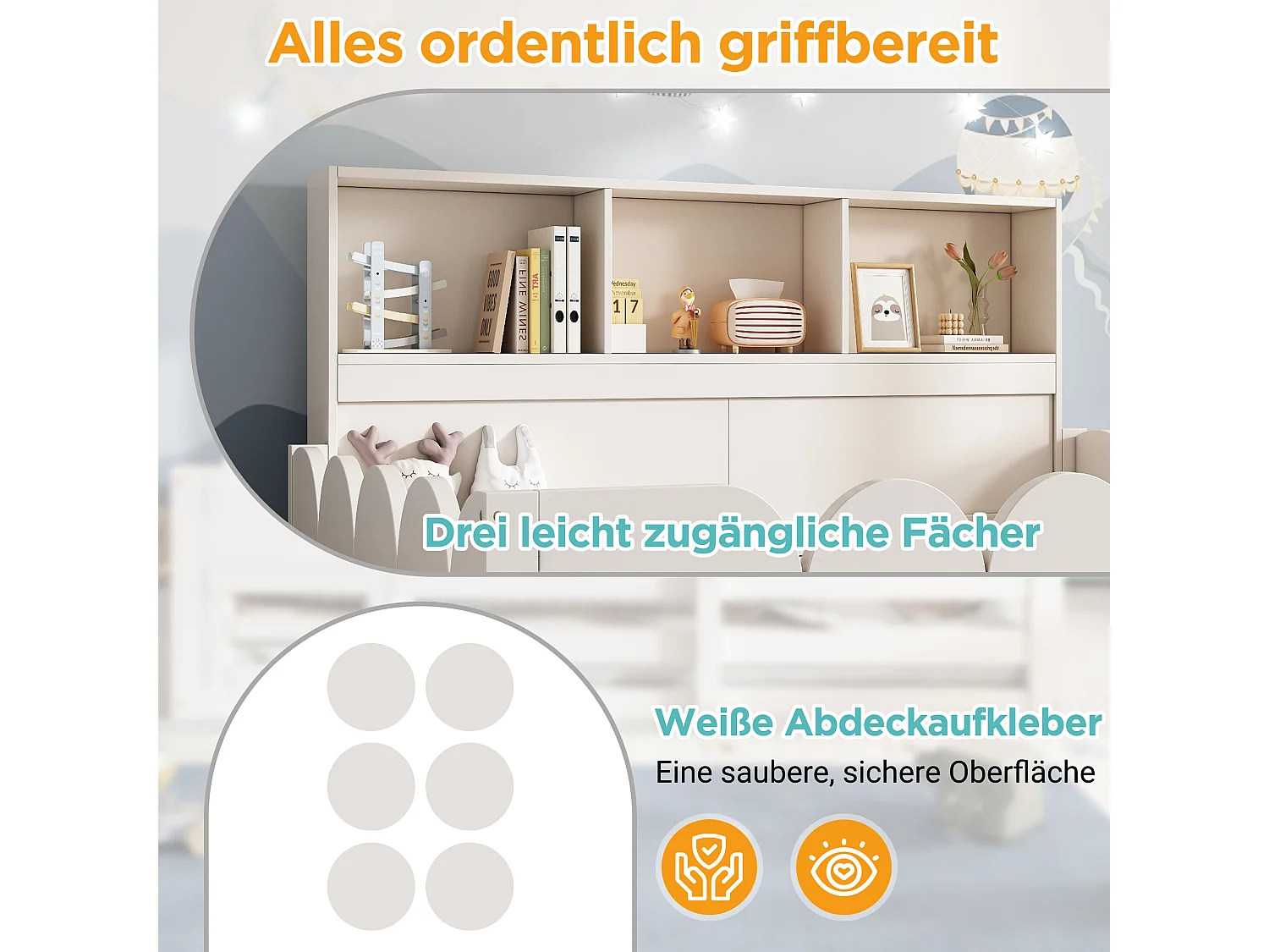 Lit enfant au sol en bois - 140 x 200 cm - avec protection + porte + sommier à lattes + étagère de rangement - bois - blanc