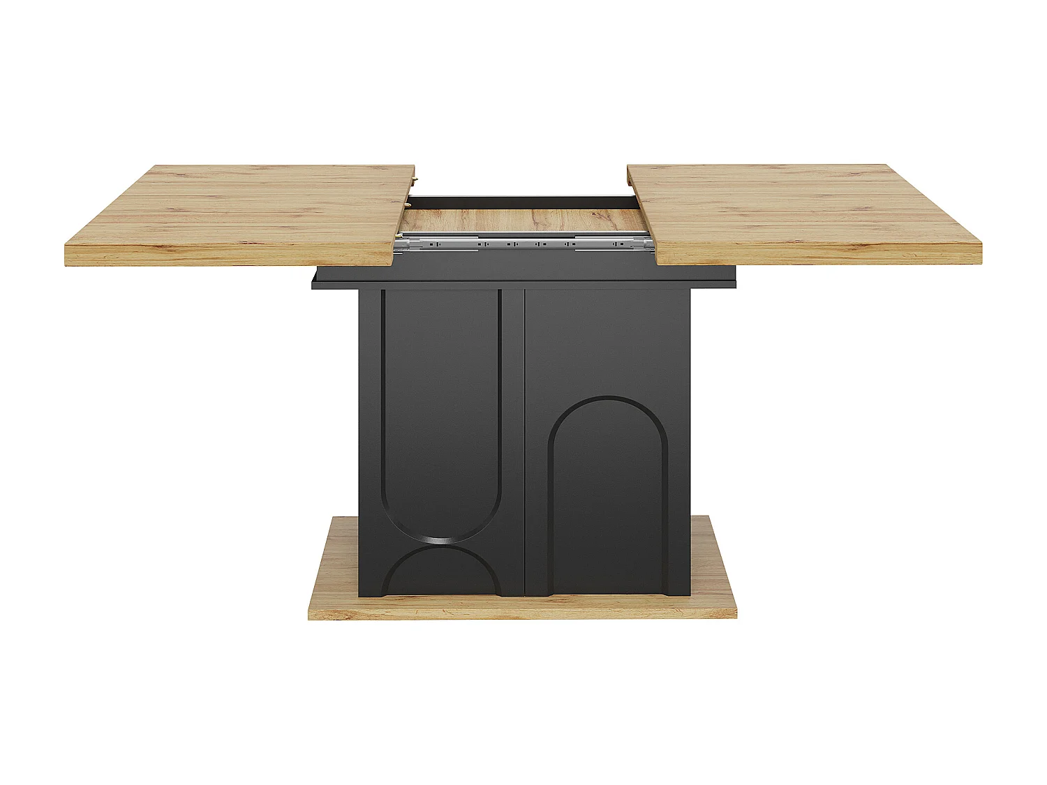 Table à manger extensible pour 4 à 6 personnes avec rangement - Couleur bois