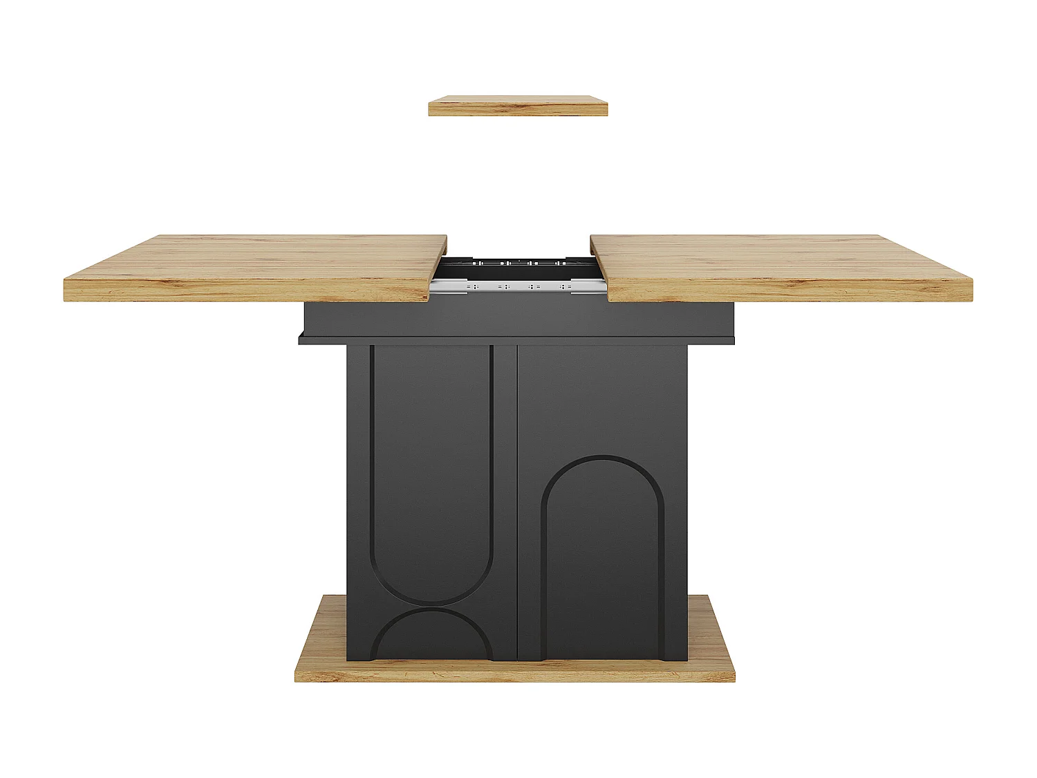 Table à manger extensible pour 4 à 6 personnes avec rangement - Couleur bois