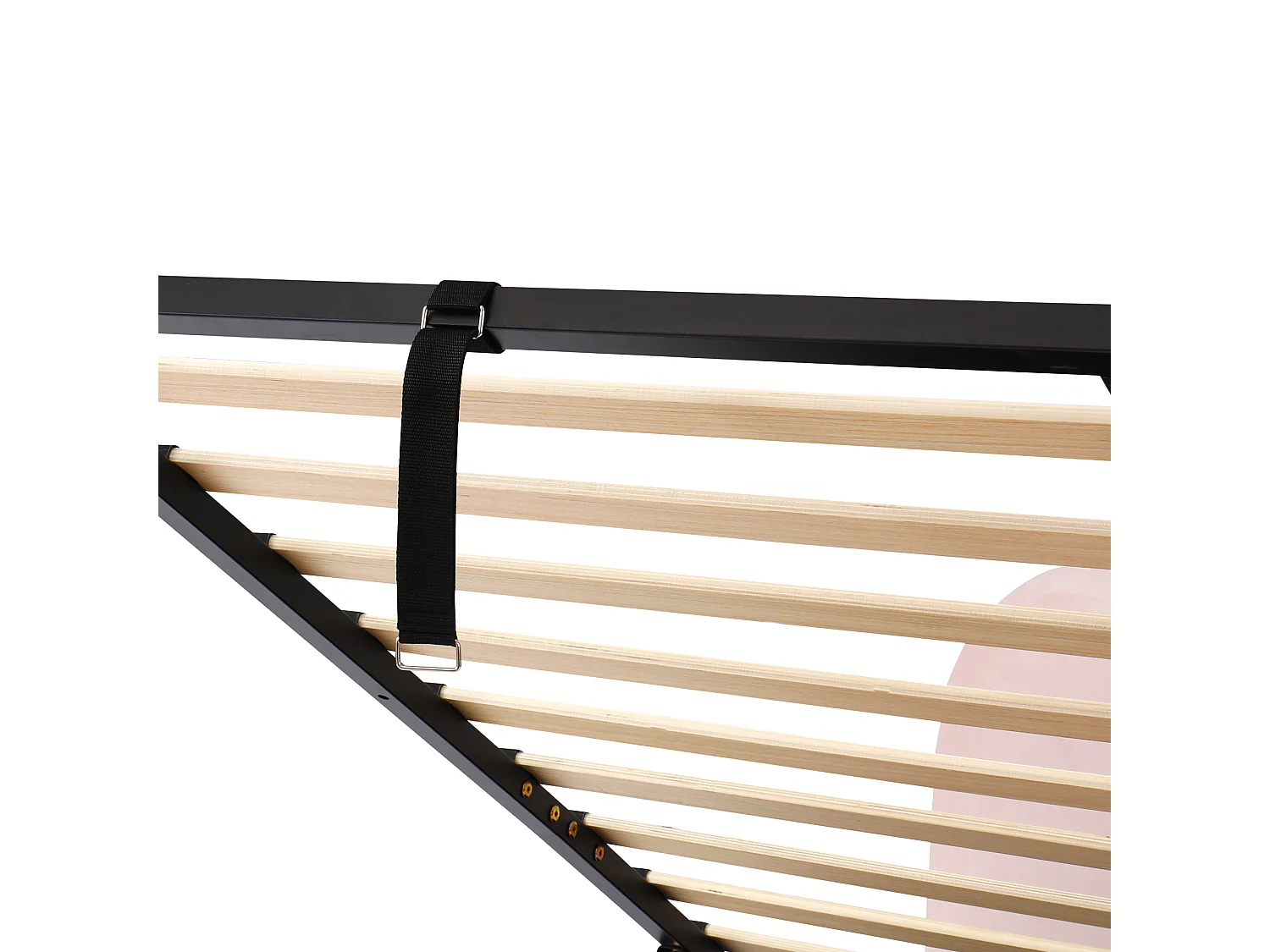 Kinderbed met opbergruimte 90x200cm in roze fluweel - Gestoffeerd bed met hoofdeinde