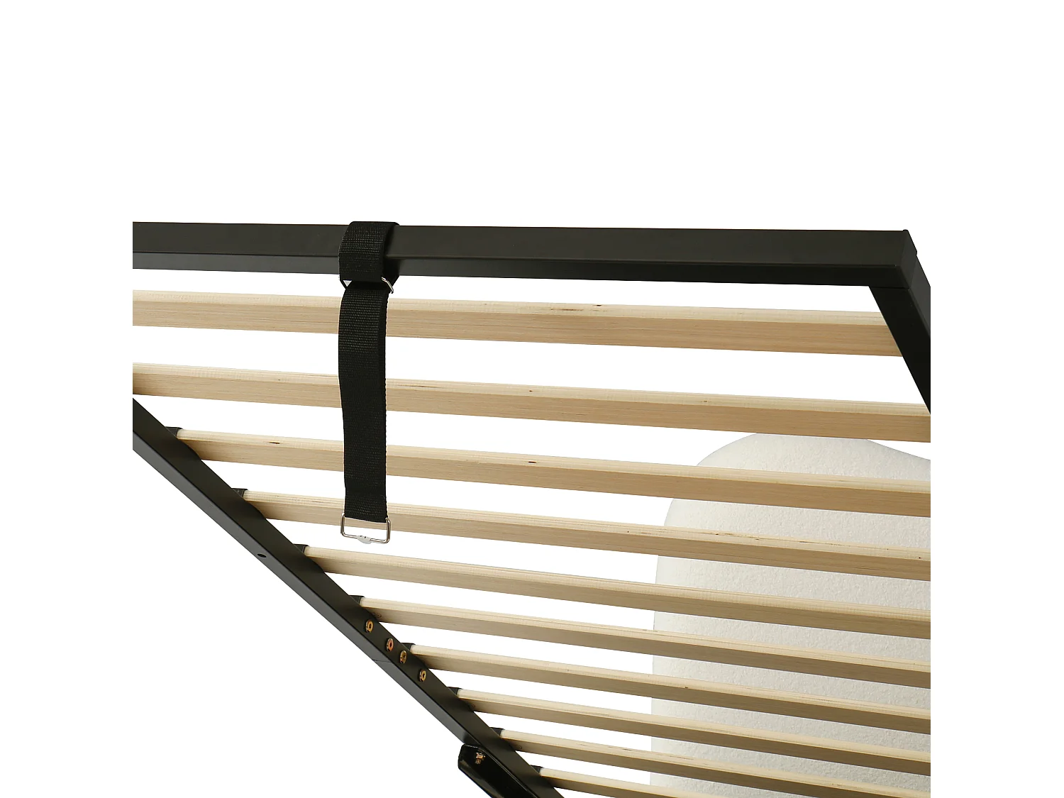 Kinderbed met opbergruimte 90x200cm in beige fluweel - Gestoffeerd bed met hoofdeinde