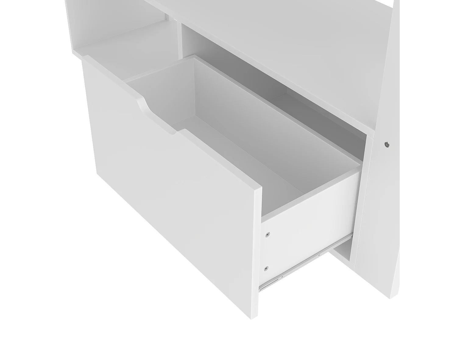Lit mezzanine enfant 140 x 200 cm avec bureau , LED, pris USB et rangemnet - Blanc (sans matelas)