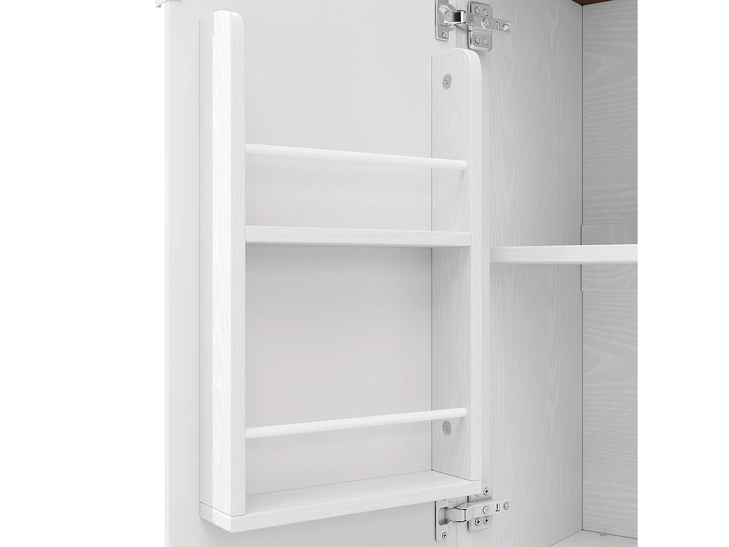 Îlot central de cuisine avec 3 portes- Desserte en bois MDF - Blanc et naturel clair