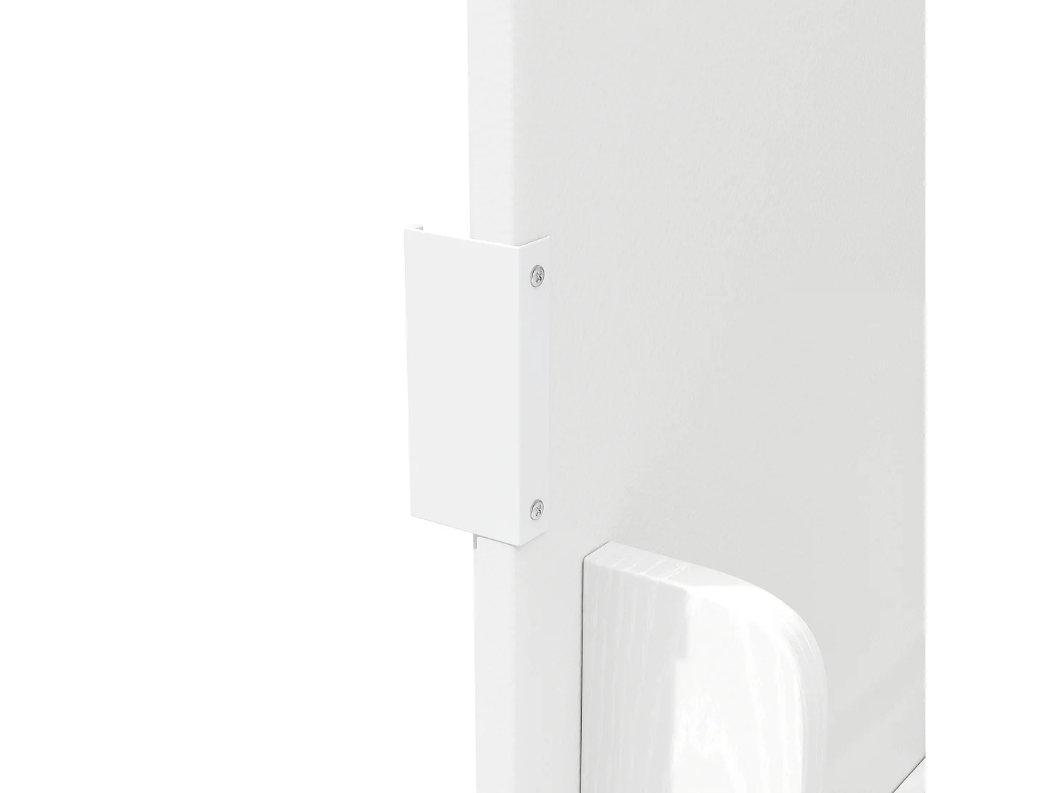 Îlot central de cuisine avec 3 portes- Desserte en bois MDF - Blanc et naturel clair