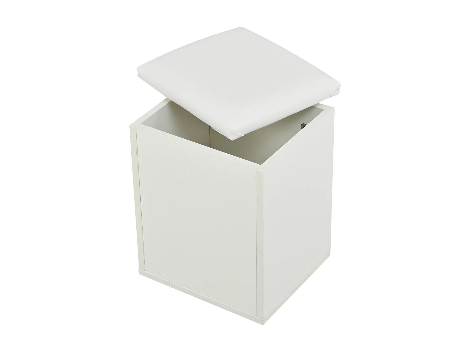 Höhenverstellbarer mobiler Couchtisch 100x50x45cm - Mit 1 Schublade - 4 Hocker mit Stauraum - Weiß+natur