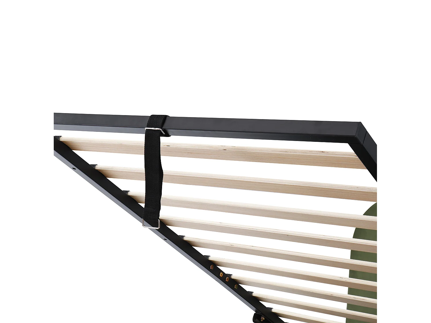 Lit coffre enfant 90x200cm en velours vert - Lit rembourré avec tête de lit