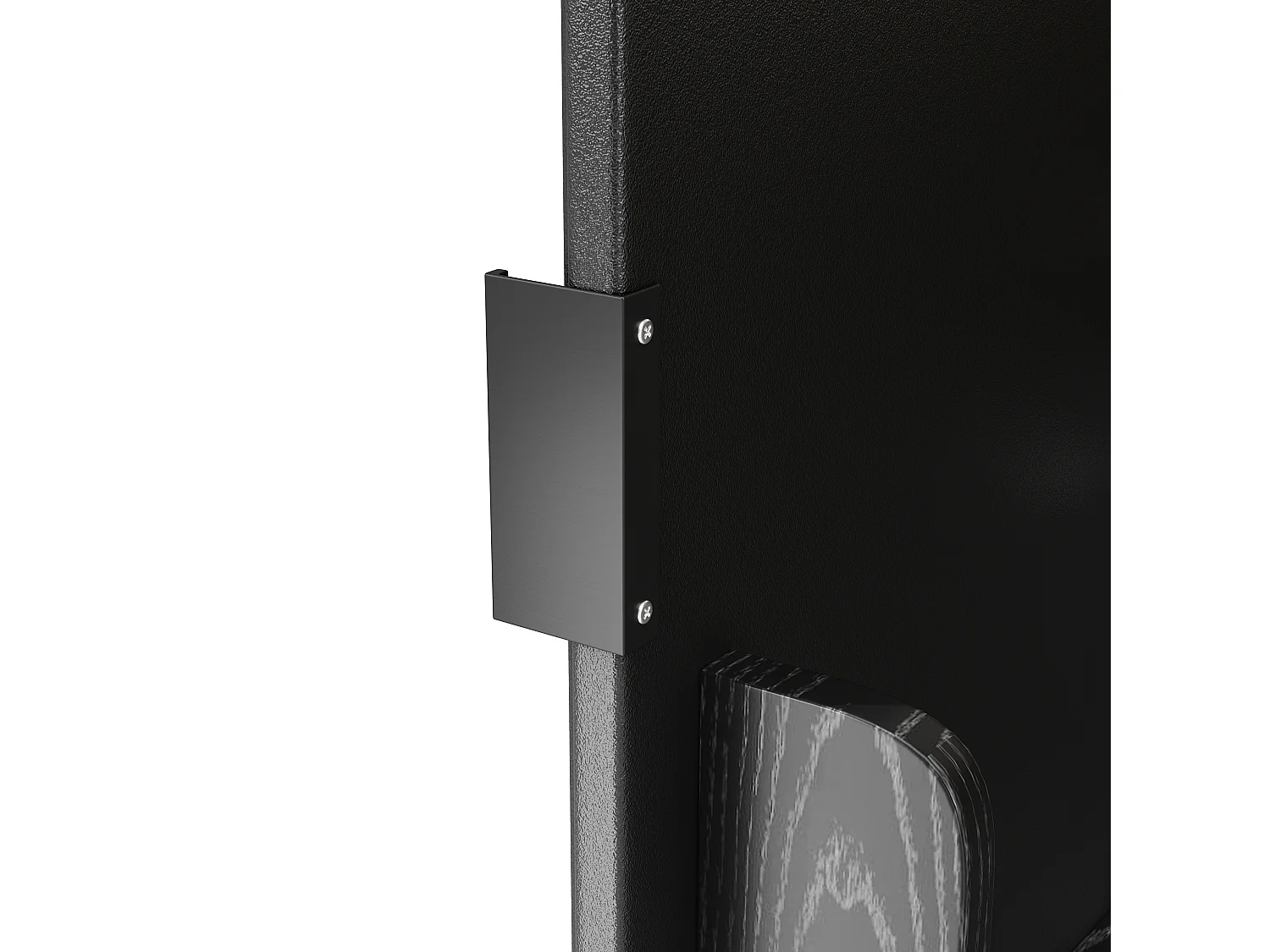 Îlot central de cuisine avec 3 portes- Desserte en bois MDF - Noir et naturel clair