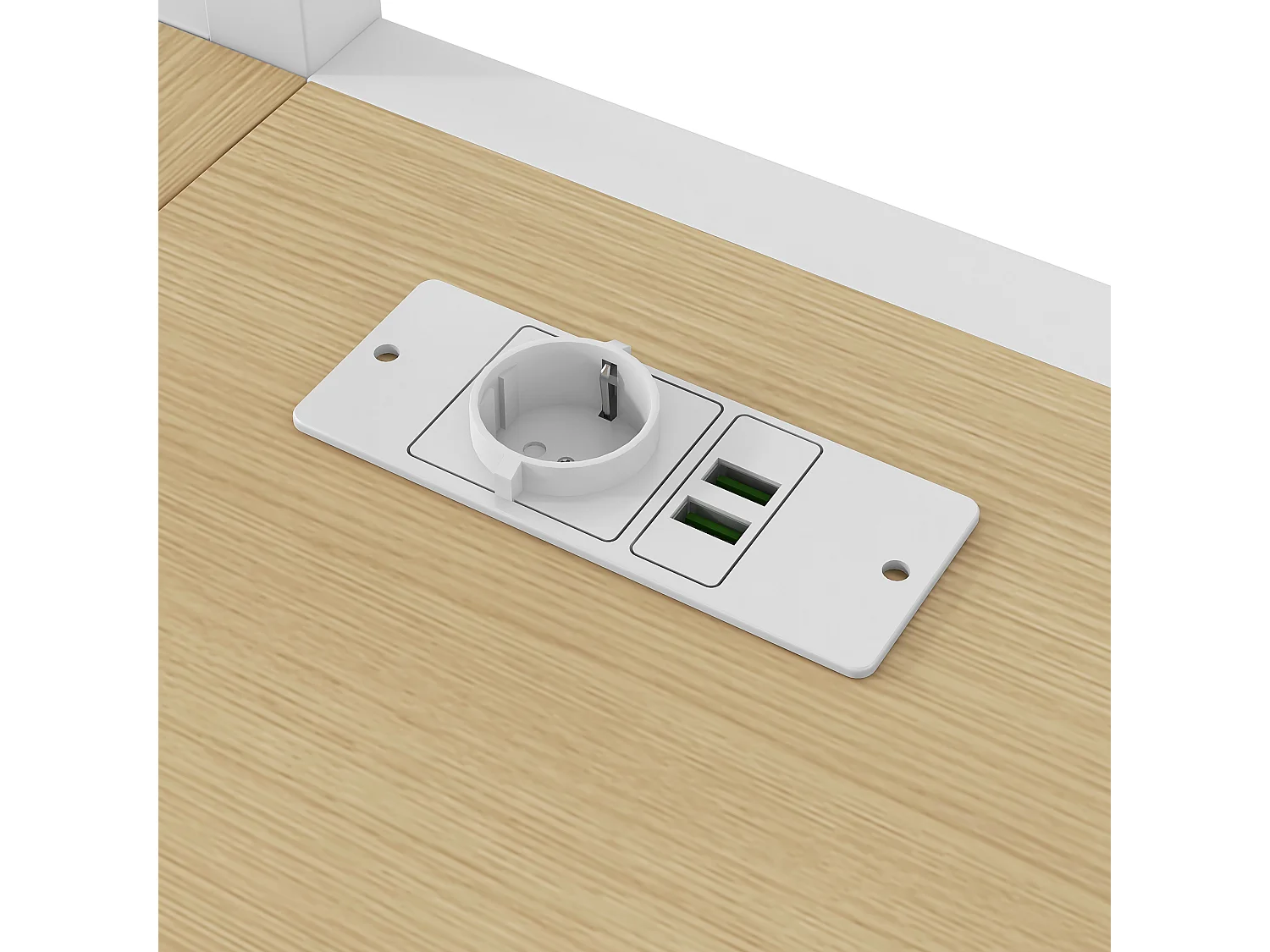 Metall-Hochbett 140x200cm - mit Schreibtisch und Staufächern - mit LED-Licht und USB-Anschluss - MDF - Weiß​ (Matratze nicht inbegriffen)