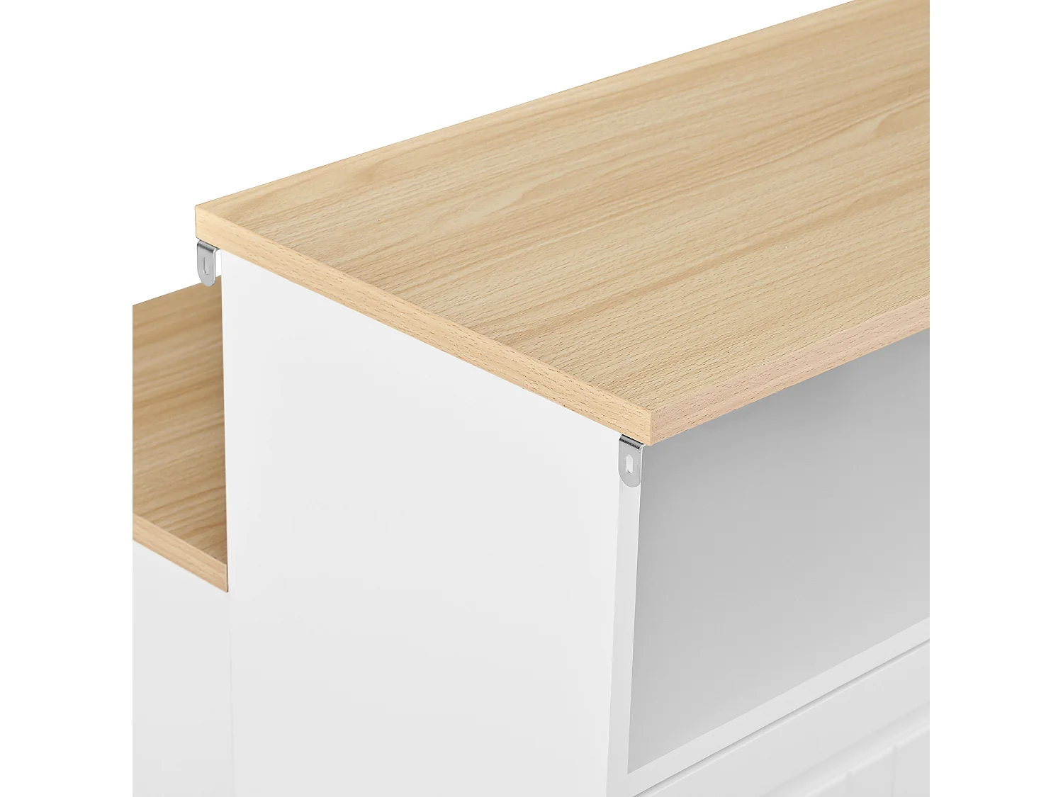 Mobile zentrale Kücheninsel 110x34x97.5cm - ausziehbares Tischblatt und versteckte Esstischstühle - multifunktionaler Stauraum - weiß