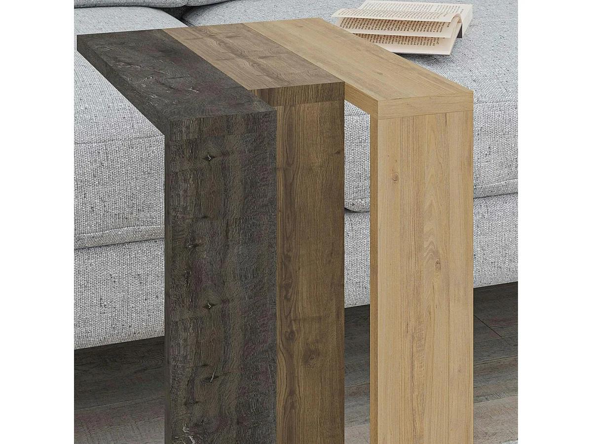 Tablette canapé décor 3 bois profil équerre MARFA