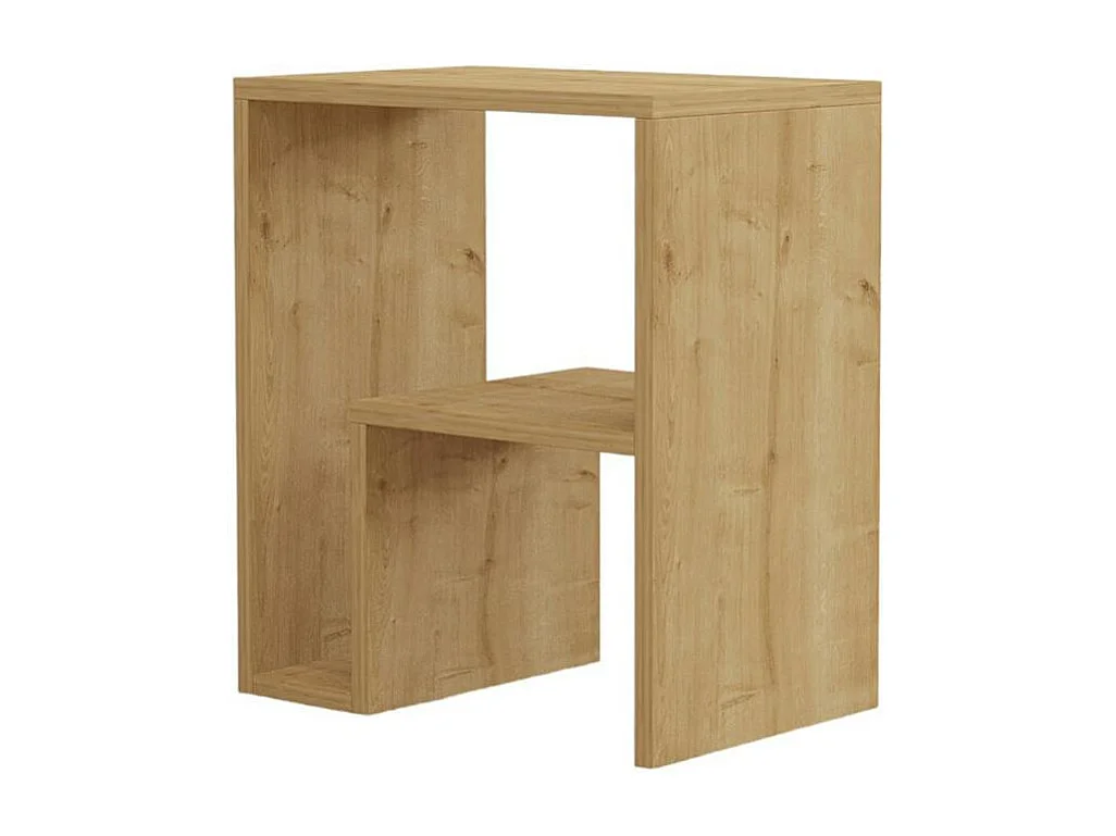 Table d'appoint design décor bois et forme en L MARFA