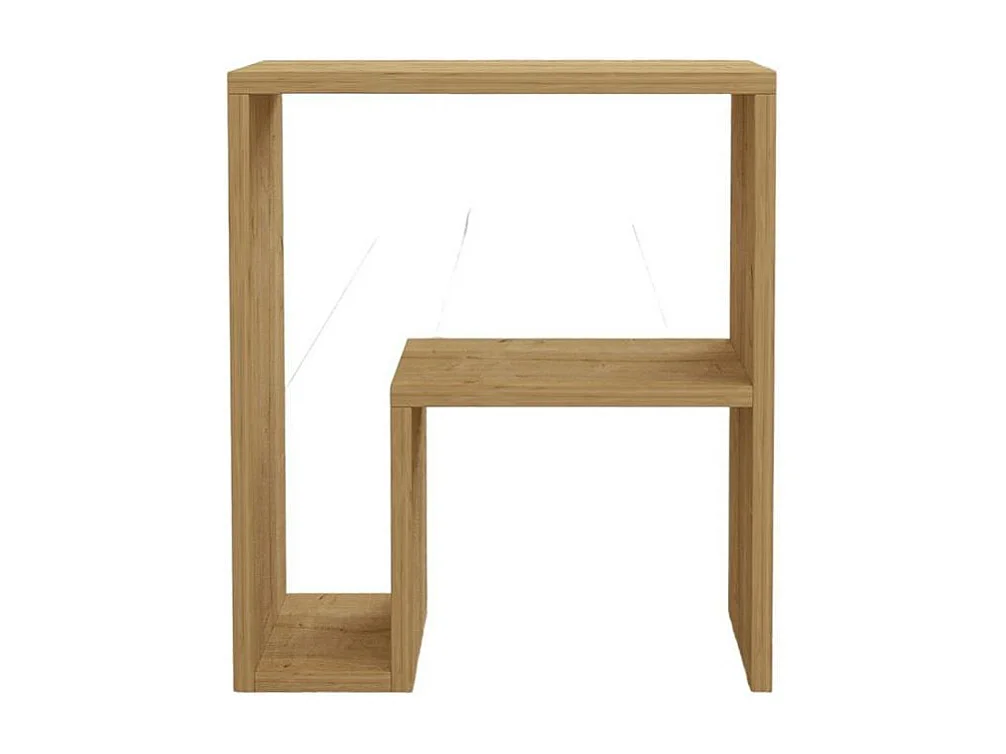 Table d'appoint design décor bois et forme en L MARFA