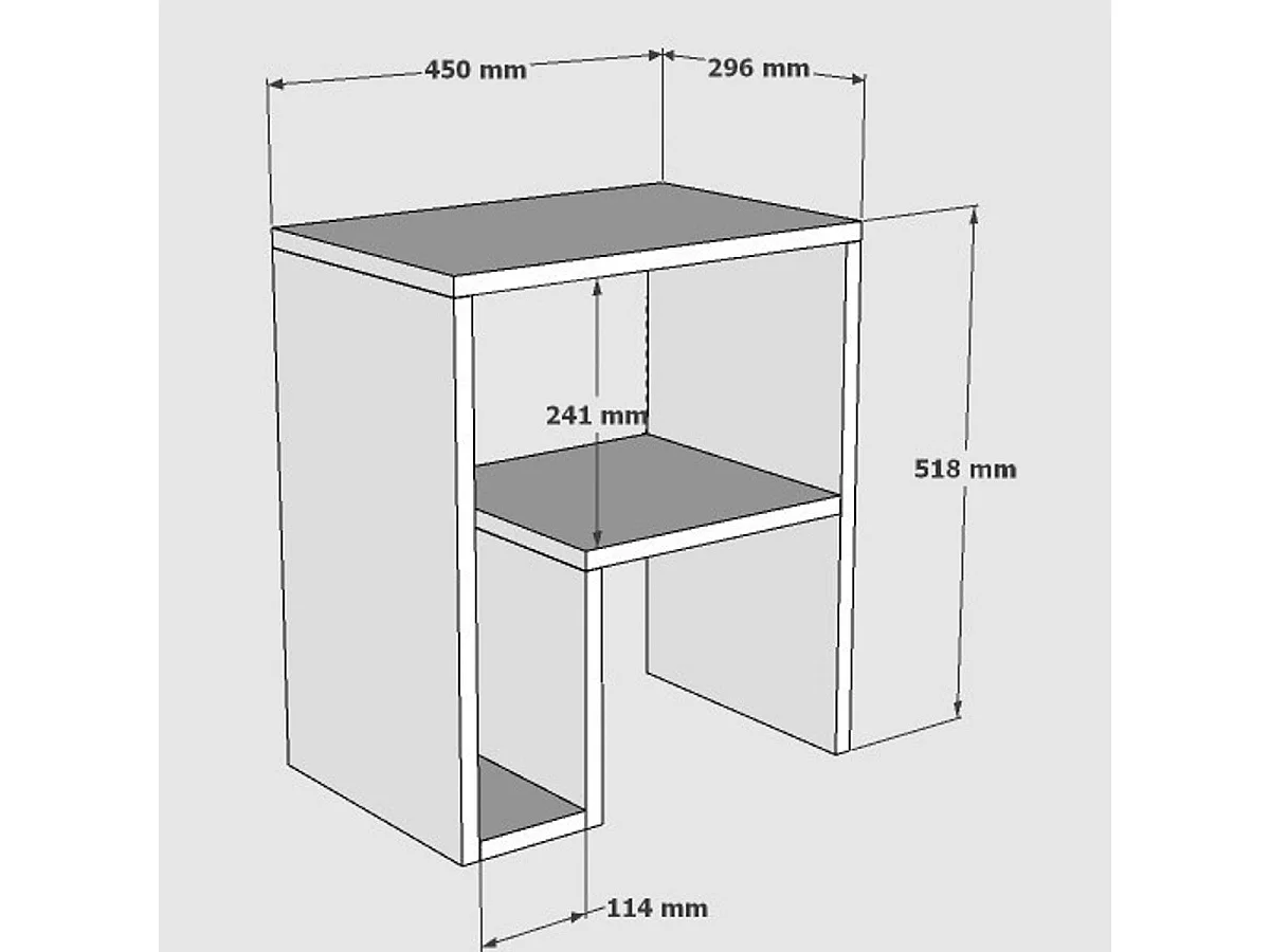 Table d'appoint design décor bois et forme en L MARFA