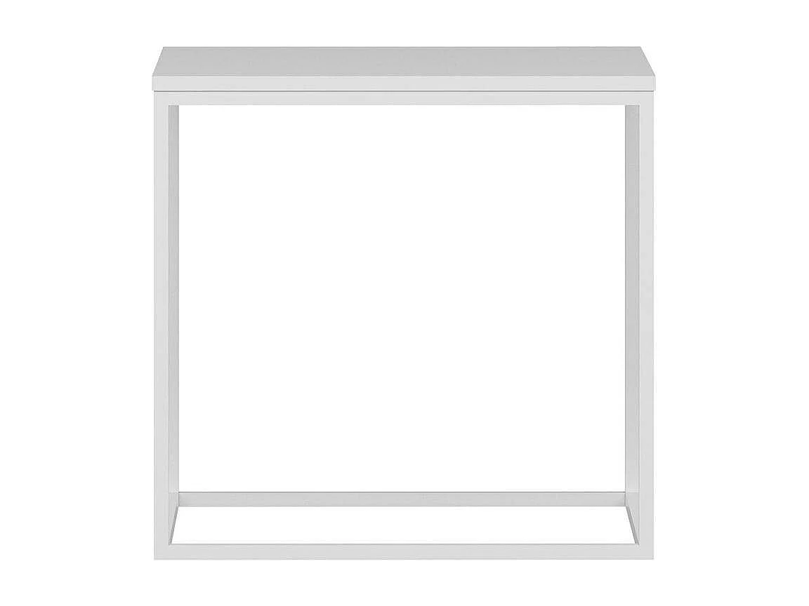 Table d'appoint carrée blanche structure métal JENA