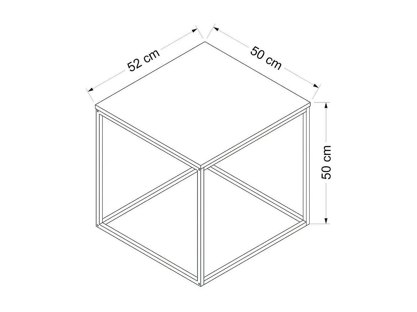 Table d'appoint carrée blanche structure métal JENA