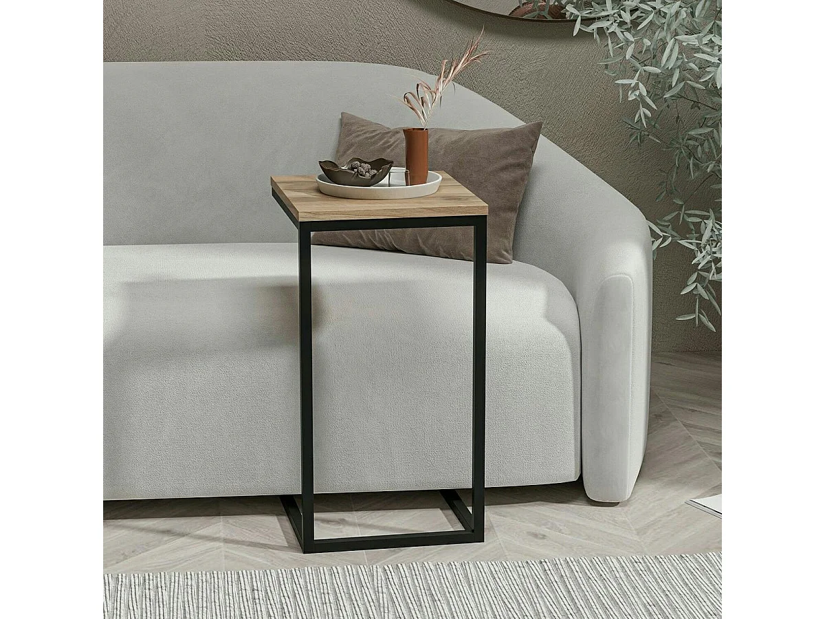 Tablette canapé pour ordinateur décor bois métal JENA