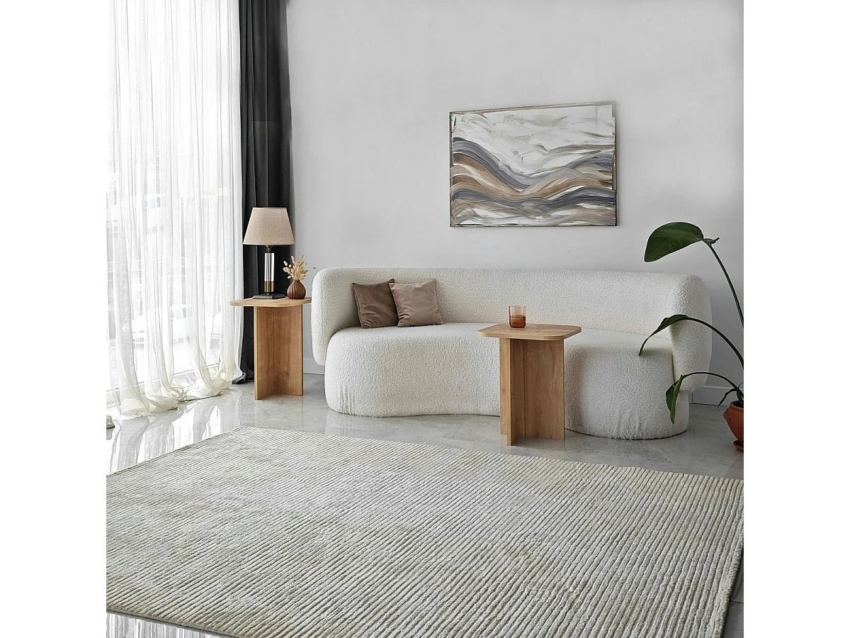 Bout de canapé gigogne bords arrondis décor bois (x2) MARFA