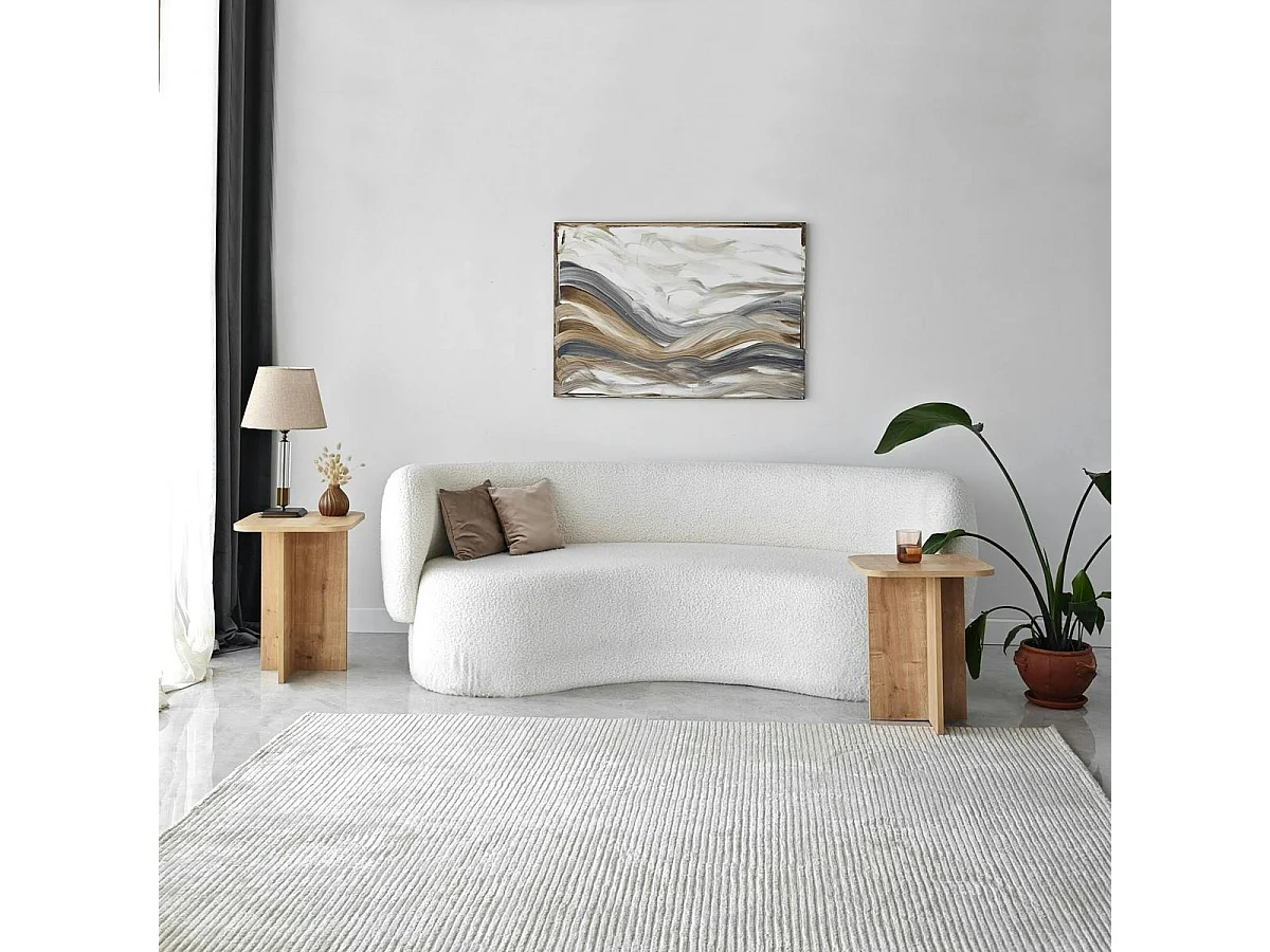 Bout de canapé gigogne bords arrondis décor bois (x2) MARFA