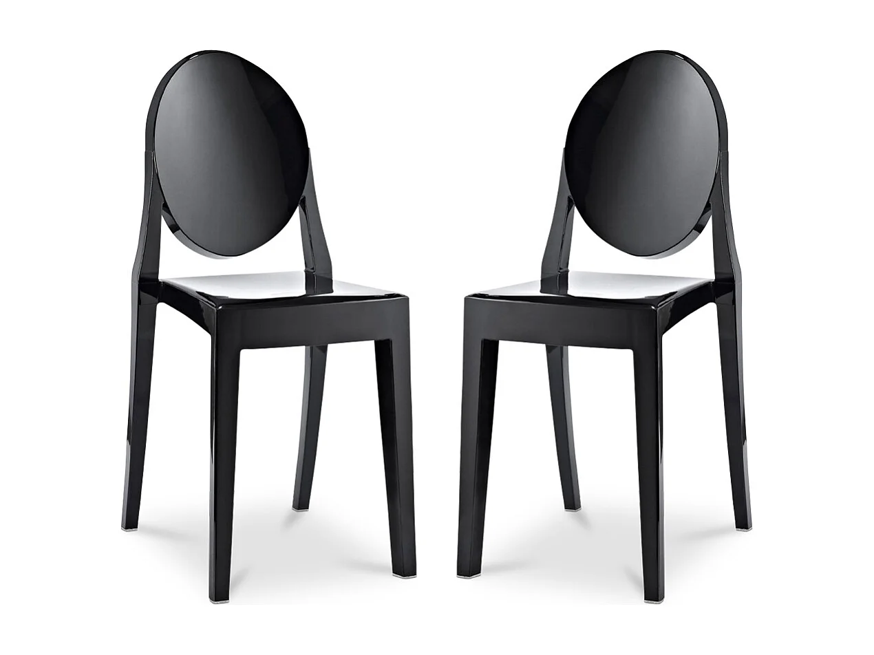 Confezione da 2 sedie da pranzo trasparenti - Victoria Queen