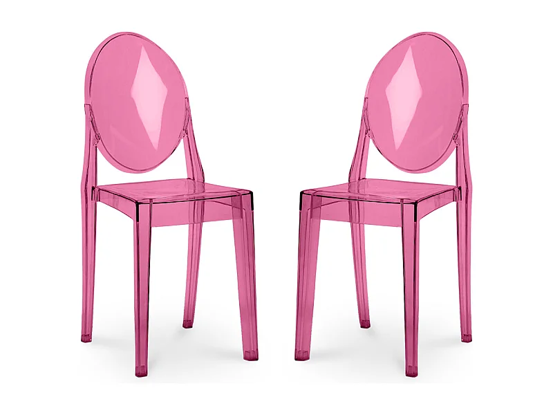Confezione da 2 sedie da pranzo trasparenti - Victoria Queen