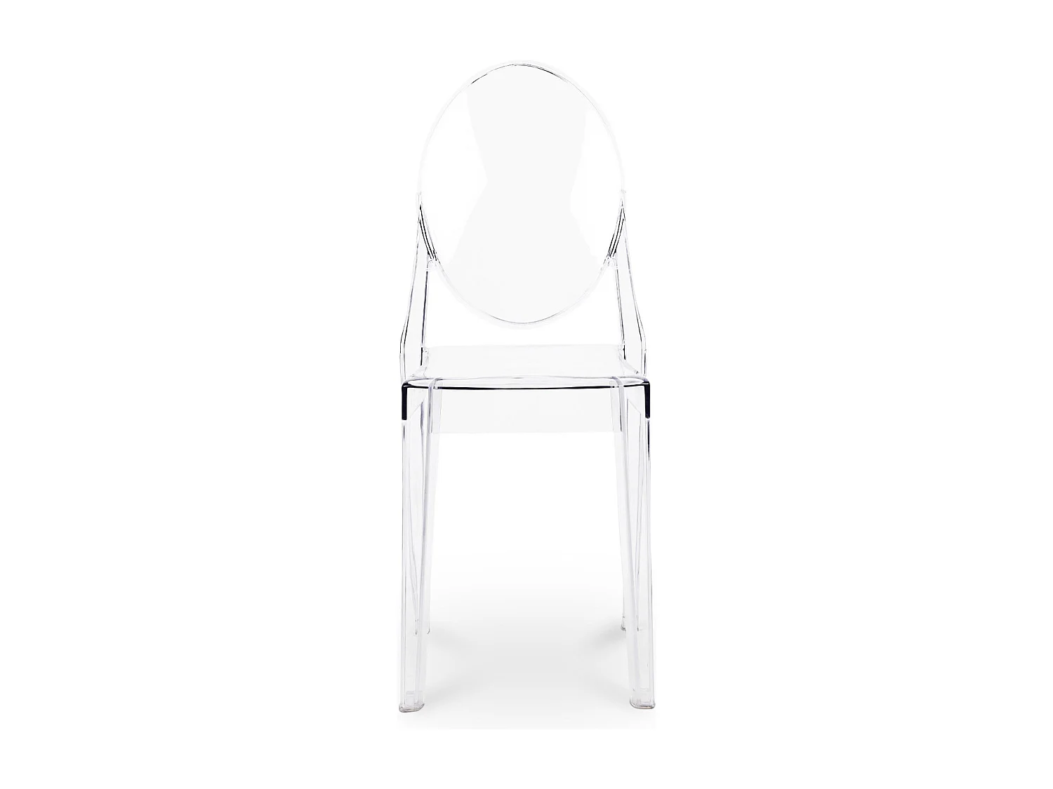 Lot de 2 chaises de salle à manger transparentes - Victoria Queen Rouge transparent
