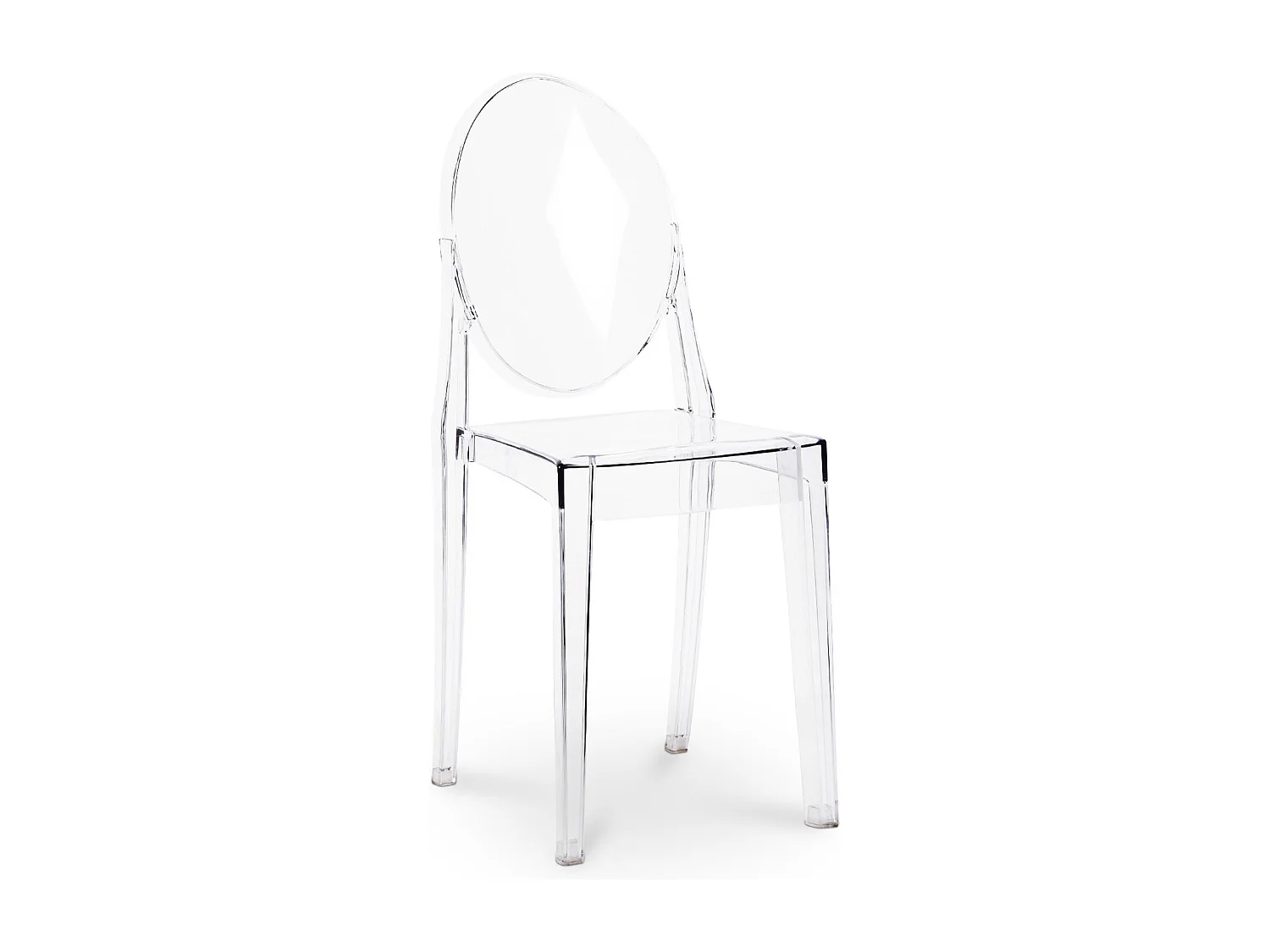 Lot de 2 chaises de salle à manger transparentes - Victoria Queen Rouge transparent