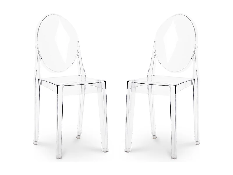 Lot de 2 chaises de salle à manger transparentes - Victoria Queen Transparent