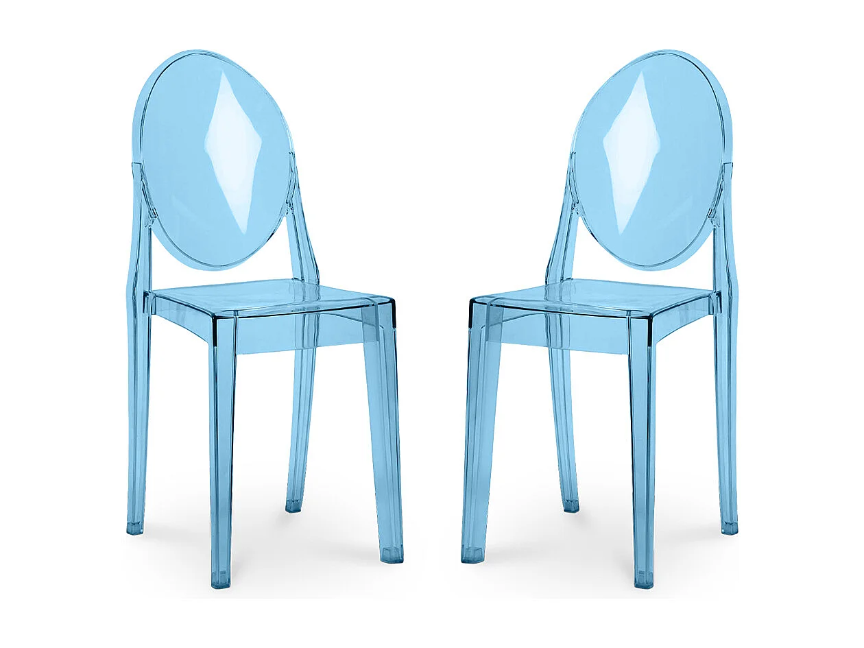 Confezione da 2 sedie da pranzo trasparenti - Victoria Queen