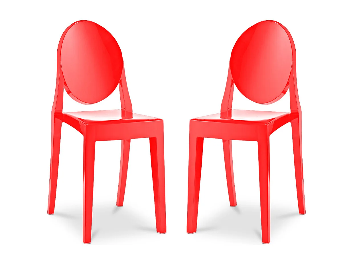 Confezione da 2 sedie da pranzo trasparenti - Victoria Queen