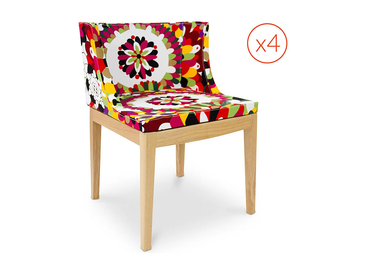 Chaise Madame - Lot de 4 Bois naturel