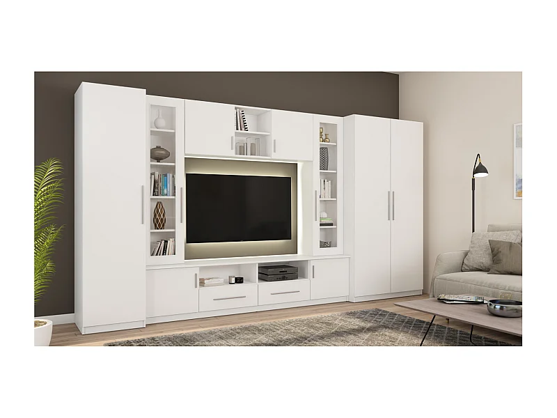 Parete attrezzata con grandi armadi e pensili NEPTUN – Direttamente dal produttore EMEBLAST