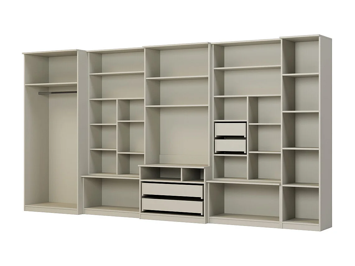 Parete attrezzata con grandi armadi e pensili LENA – Direttamente dal produttore EMEBLAST