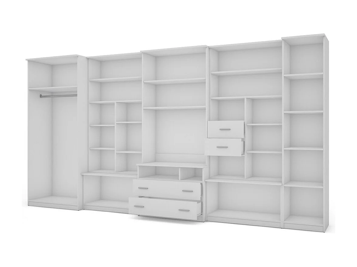 Meuble de séjour complet avec grandes armoires et rangements hauts mur de rangement Lena – Direct fabricant EMEBLAST