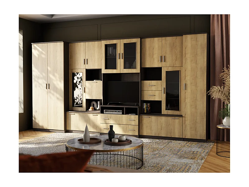 Parete attrezzata con grandi armadi e pensili LENA – Direttamente dal produttore EMEBLAST